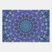 Elegant Blue Green en Paarse Floral Damask Inpakpapier Vel (Voorkant)
