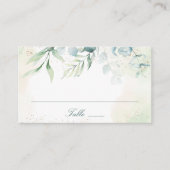 Elegant Blue Green Eucalyptus Greenery Wedding Plaatskaartje (Voorkant)