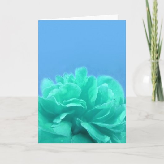 Elegant Blue Green Floral Kaart (Voorkant)