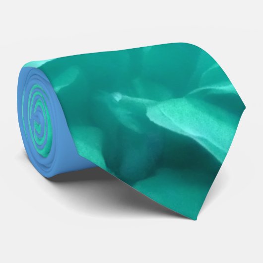 Elegant Blue Green Floral Stropdas (Opgerold)