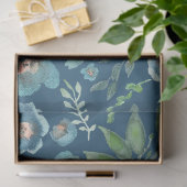 Elegant Blue Green Floral Waterverf Pattern Tissuepapier (Geschenk)
