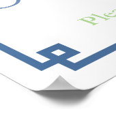 Elegant Blue Green Ginger Jar Shower Party Poster (Hoek)