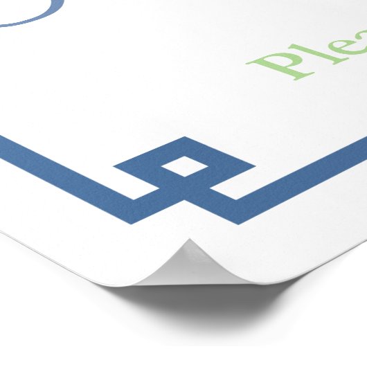 Elegant Blue Green Ginger Jar Shower Party Poster (Hoek)