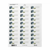 ELEGANT BLUE GREEN GOLD FLORAL WATERVERF ADRES ETIKET (Full Sheet)