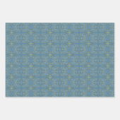 Elegant Blue Green Gold Merry kerstwrapping Inpakpapier Vel (Voorkant)