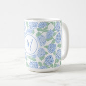 Elegant Blue Green Hydrangea Preppy Personalised Koffiemok (Voorkant rechts)