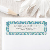 Elegant Blue Green Japanese Seigaiha Waves Etiket (Insitu)