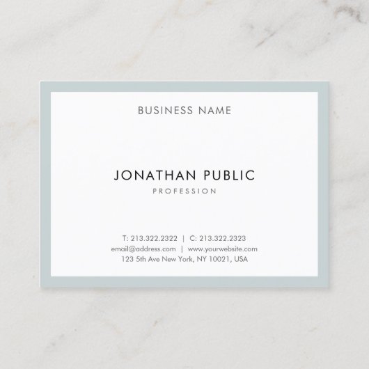 Elegant Blue Green Minimalistics Modern Sjabloon M Visitekaartje (Achterkant)