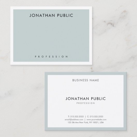 Elegant Blue Green Minimalistics Modern Sjabloon M Visitekaartje (Voorkant / Achterkant)