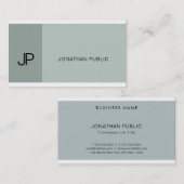 Elegant Blue Green Modern Monogram Professional Visitekaartje (Voorkant / Achterkant)