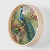 Elegant  Blue Green Peacock Pink Flowers (Hoek)