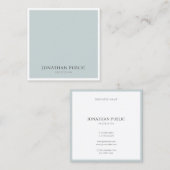 Elegant Blue Green Simple Sjabloon Modern Trendy Vierkante Visitekaartje (Voorkant / Achterkant)