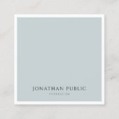 Elegant Blue Green Simple Sjabloon Modern Trendy Vierkante Visitekaartje (Voorkant)