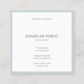 Elegant Blue Green Simple Sjabloon Modern Trendy Vierkante Visitekaartje (Achterkant)