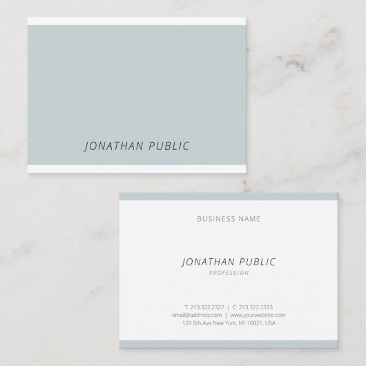 Elegant Blue Green Simple Sjabloon Modern Trendy Visitekaartje (Voorkant / Achterkant)