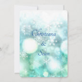 Elegant Blue Green Sparking Snowflake Waterverf Kaart (Achterkant)