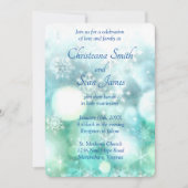 Elegant Blue Green Sparking Snowflake Waterverf Kaart (Voorkant)