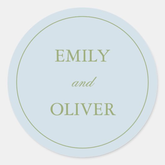 Elegant Blue Green Stripes Wedding Ronde Sticker (Voorkant)