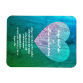 Elegant Blue Green Twilight Wedding Magnet Card Magneet (Horizontaal)