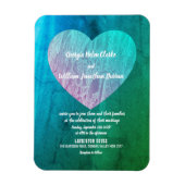 Elegant Blue Green Twilight Wedding Magnet Card Magneet (Verticaal)
