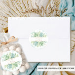 Elegant Blue Green Waterverf, Greenery Wedding Ronde Sticker<br><div class="desc">Elegant omhulsel verzegeling of gunt een sticker met fijne kleuring van de waterverf en met de hand verfde waterverf groen in turquoise,  aqua,  stoffige blauwe en zachte groene tinten. Gouddecoratieve accenten. Deel van ons collectie "Airy Blue and Green Waterverf" met allerlei coördinerende producten.</div>