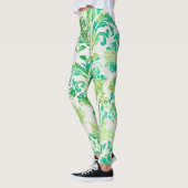 Elegant Blue, Green & Yellow Damask Patroon Leggings (Links)