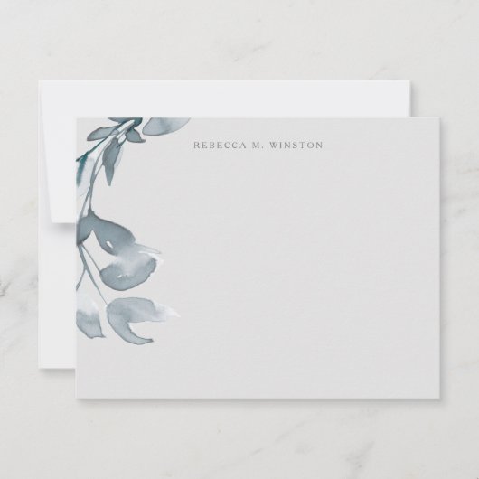 Elegant Blue Greenery - Speciaal verhaal Notitiekaartje (Voorkant)