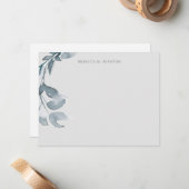 Elegant Blue Greenery - Speciaal verhaal Notitiekaartje (Voorkant / Achterkant in situ)