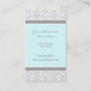 Elegant Blue Grey Damask Visitekaartjes