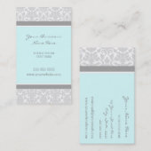 Elegant Blue Grey Damask Visitekaartjes (Voorkant / Achterkant)