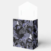Elegant Blue & Grey Dark Floral Tent Favor Box Bedankdoosjes (Geopend)