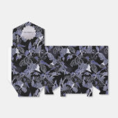 Elegant Blue & Grey Dark Floral Tent Favor Box Bedankdoosjes (Uitgevouwen)