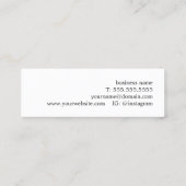 Elegant Blue Grey Faux Gold Stripe Beauty Mini Visitekaartje (Achterkant)