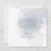 Elegant Blue Grey Foliage Wedding Bedankkaart (Achterkant)