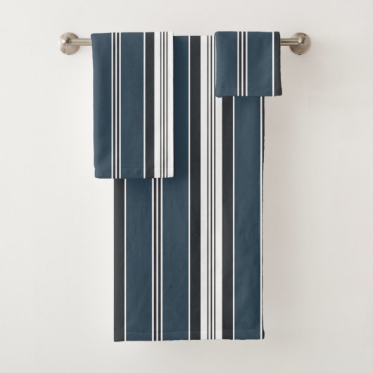 Elegant Blue Grey Franse stripper Bad Handdoek (Insitu)