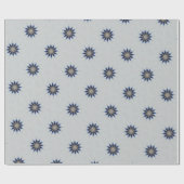 Elegant Blue Grey Kaleidoscope Flower Floral Cadeaupapier (Vlak)