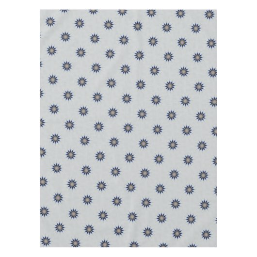 Elegant Blue Grey Kaleidoscope Flower Pattern Tafelkleed (Voorkant)