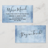 Elegant Blue Grunge "We hebben verplaatst" Behuizi Informatiekaartje (Voorkant / Achterkant)