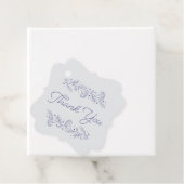 Elegant Blue Hand Drawn Floral Vines Bedankjes Labels (In situ)