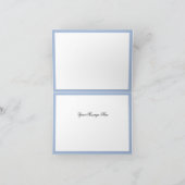 Elegant Blue Hand Drawn Floral Wedding Bedankkaart (Binnen)