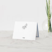 Elegant Blue Hand Drawn Floral Wedding Bedankkaart (Achterkant)