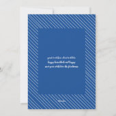 Elegant Blue Hand Lettered Happy Hanukkah Foto Feestdagenkaart (Achterkant)