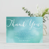 Elegant Blue Hand Lettered Script Baby shower Bedankkaart (Staand voorkant)