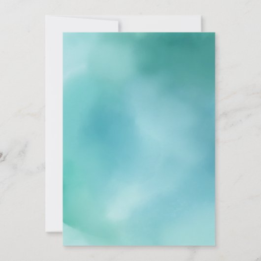 Elegant Blue Hand Lettered Script Baby shower Bedankkaart (Achterkant)