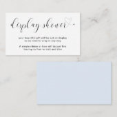 Elegant Blue Heart Boy Display Shower Baby shower Informatiekaartje (Voorkant / Achterkant)