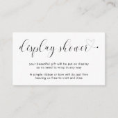 Elegant Blue Heart Boy Display Shower Baby shower Informatiekaartje (Voorkant)