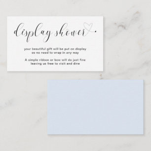 Elegant Blue Heart Boy Display Shower Baby shower Informatiekaartje