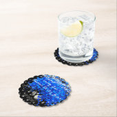 Elegant Blue Heart Leaf Tree Wedding Kartonnen Onderzetters (Insitu)