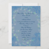 Elegant Blue Hearts Sparkly Lights Wedding Invite Kaart (Voorkant)