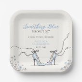 Elegant Blue Heels Bridal Shower Papieren Bordje (Voorkant)